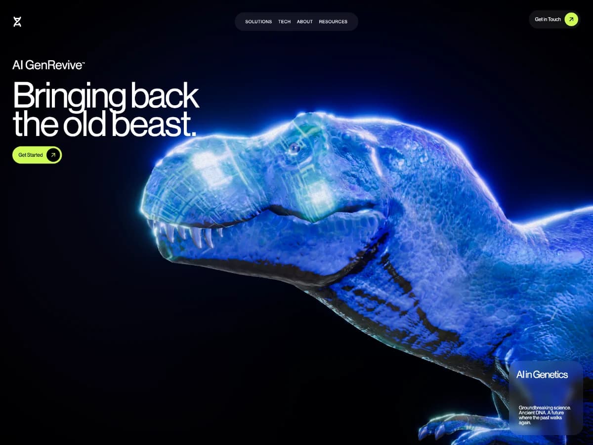 AI GenRevive: Biogenetics | Made in PeachWeb Builder website preview by PeachWeb