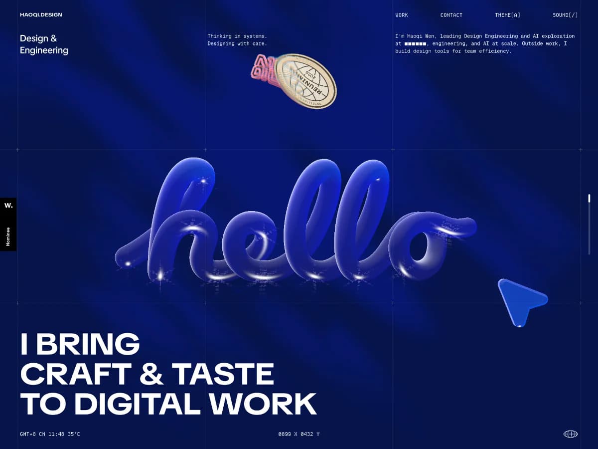 HAOQI©2026 website preview by Haoqi Wen