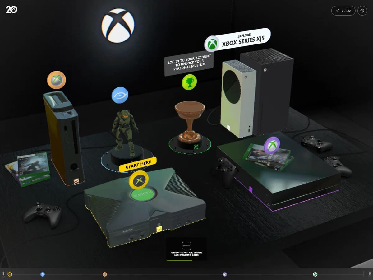 Xbox Museum website preview by Active Theory
