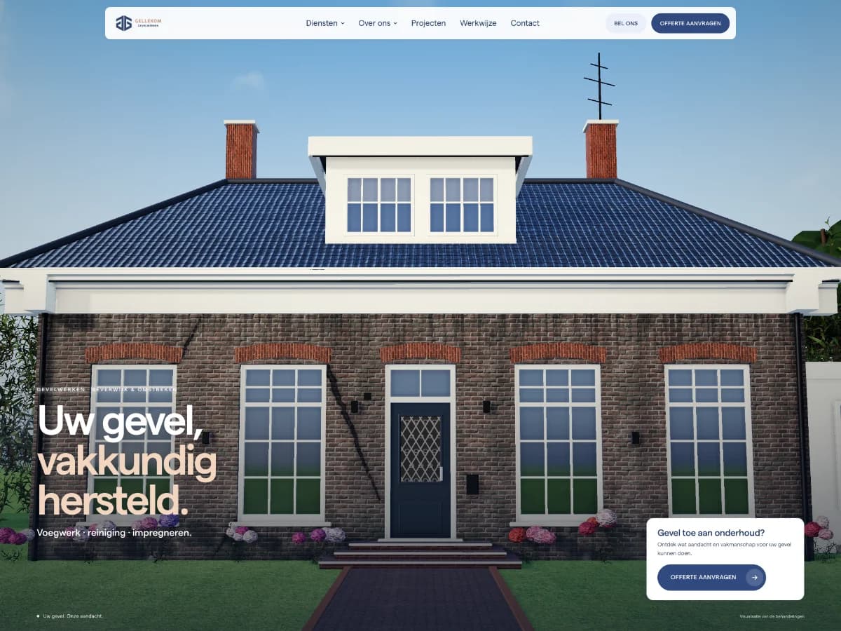 Gevelwerken Beverwijk website preview by Marvin Koren