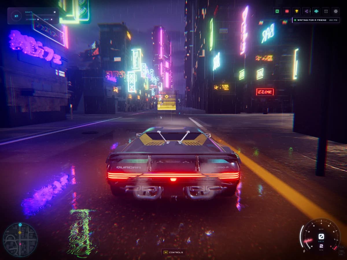 Threejs-Punk Drive | Cyberpunk driving game in WebGPU & Three.js website preview by Anderson Mancini
