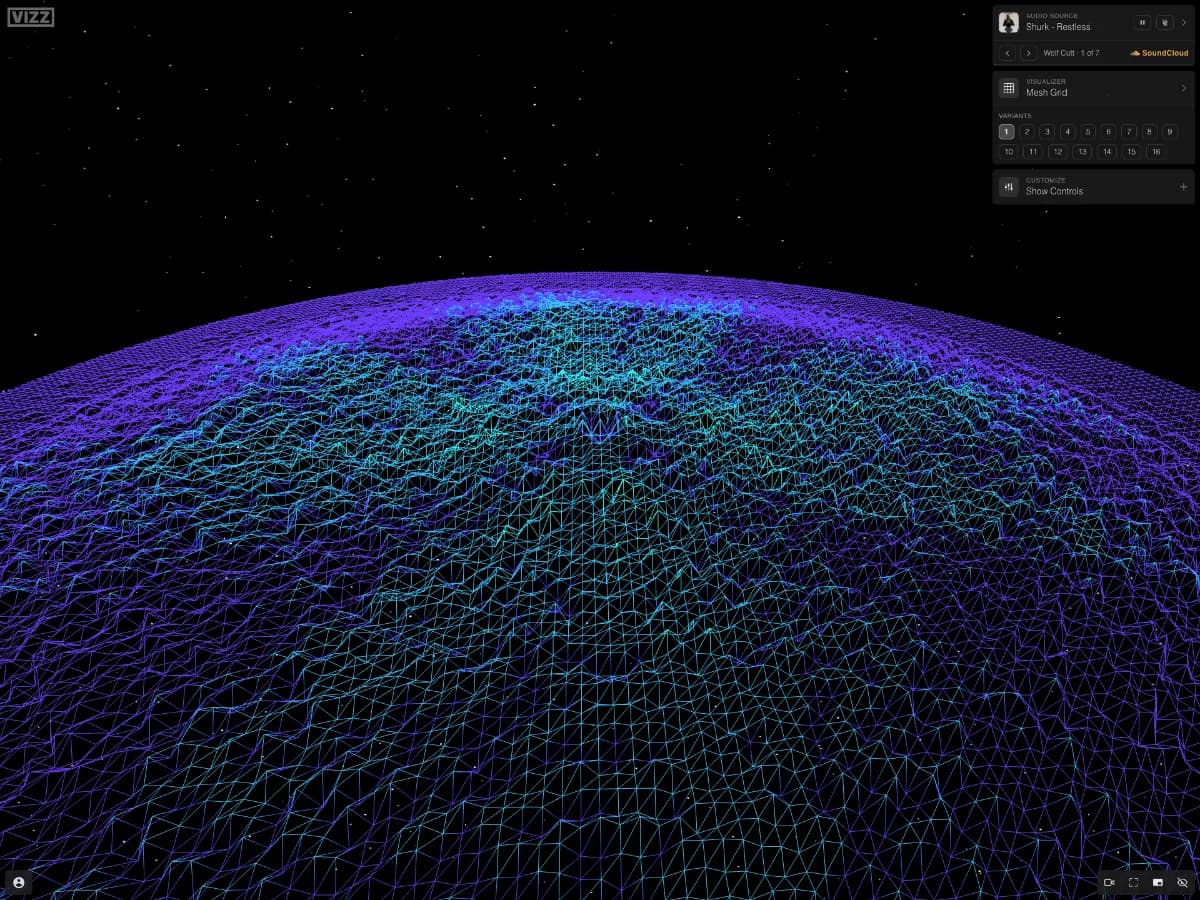 A Real-time Music Visualizer In Your Browser | vizz.fm website preview by Mathew Preziotte