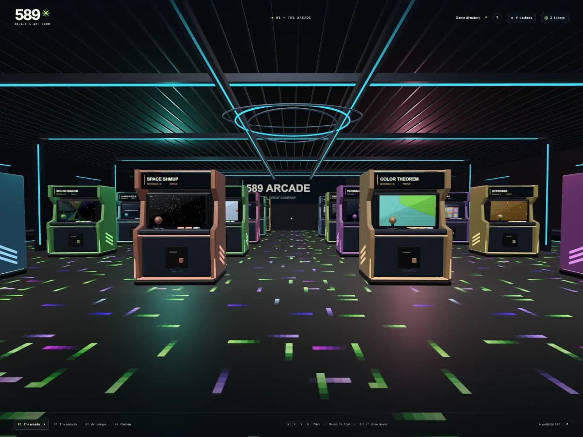 589 Arcade website preview by Riccardo Stella