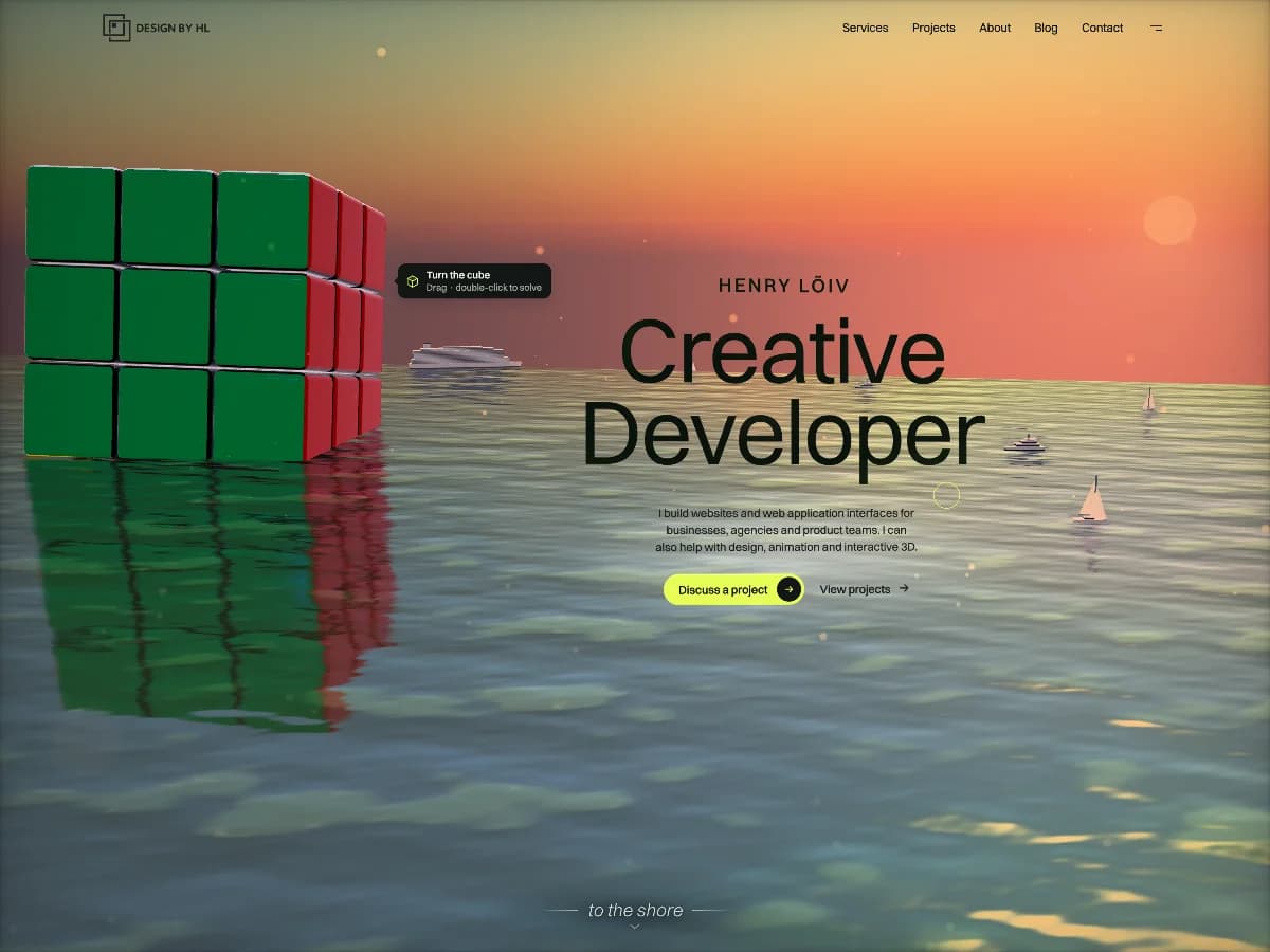 Henry Lõiv — A Playful 3D Portfolio website preview by Henry Lõiv