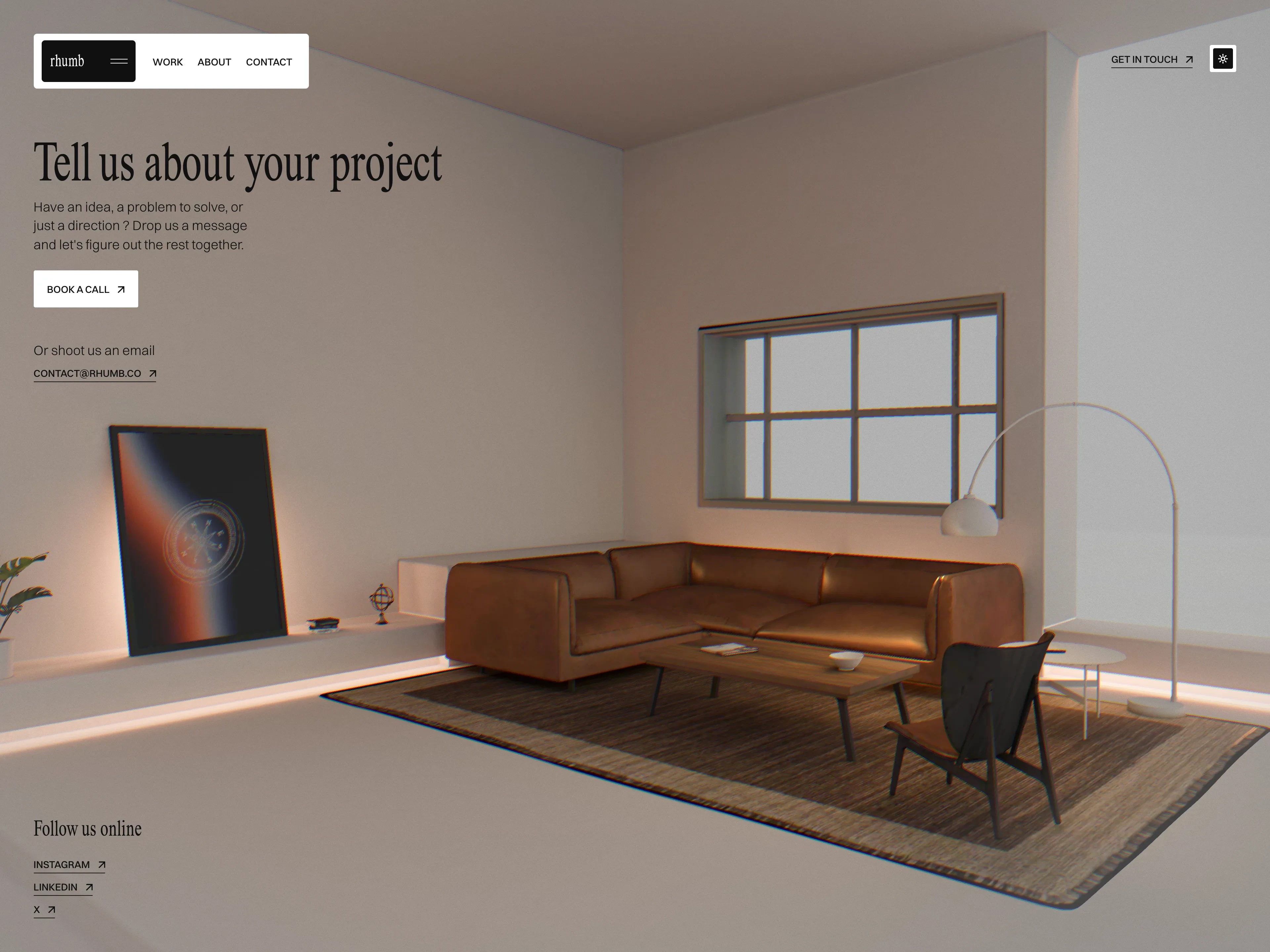 Rhumb Studio — Design & development studio - Next.js Website | mesh3d
