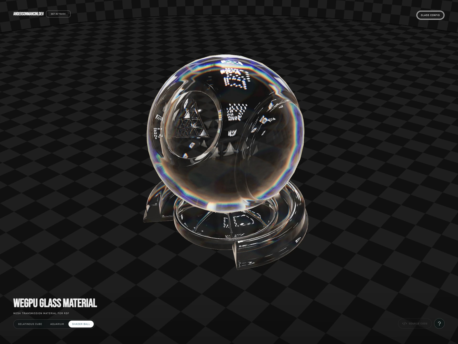 WEBGPU GLASS MATERIAL BY ANDERSON MANCINI